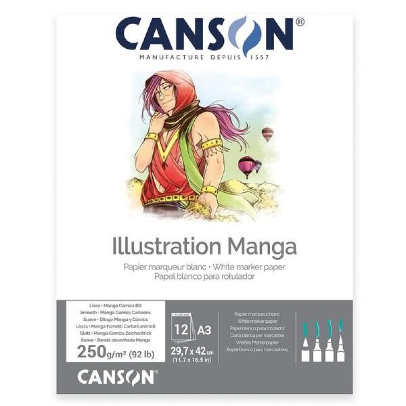 Canson Mπλοκ Illustration 250gr A3 - 297mm x 420mm 12φ
