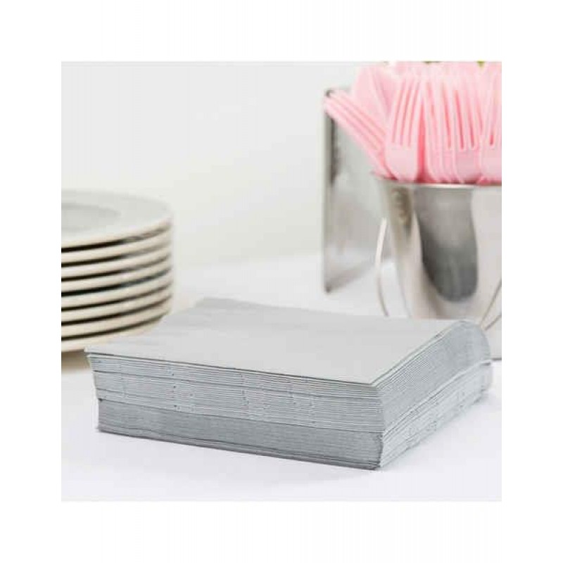 Χαρτοπετσέτες Φαγητού Shimmering Silver 50τεμ Χαρτοπετσέτες Φαγητού Shimmering Silver 50τεμ