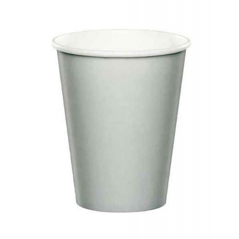 Ποτήρια Xάρτινα 266ml Aσημί Shimmering Silver 8τεμ