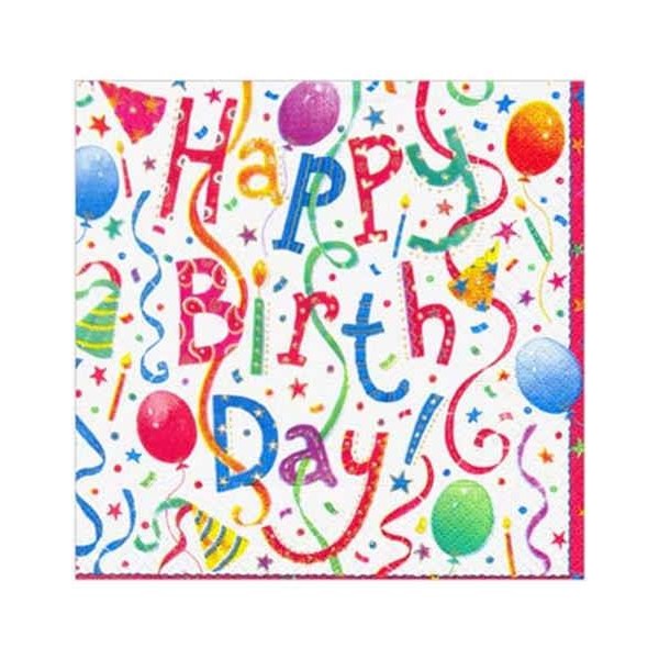 Χαρτοπετσέτες Γλυκού Happy Birthday 20τεμ