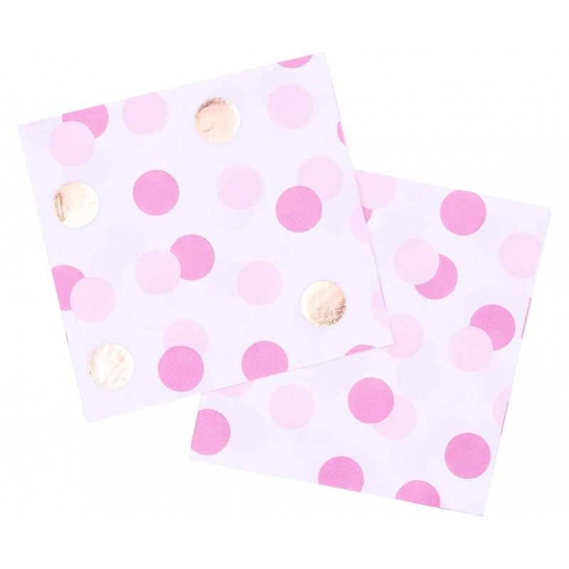 Χαρτοπετσέτες Φαγητού Pink and Gold Dots 16τεμ