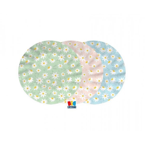 Χάρτινα Πιάτα Φαγητού Μαργαρίτες - Daisy 6 τεμ
