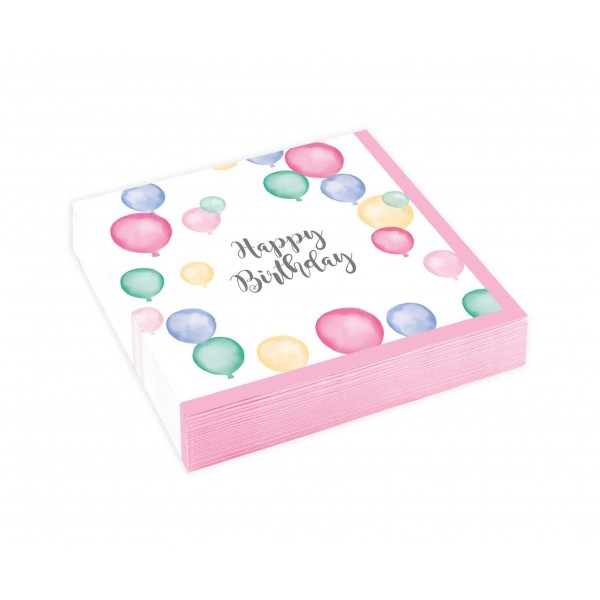 Χαρτοπετσέτες Γλυκού Happy Birthday Pastel 20τεμ