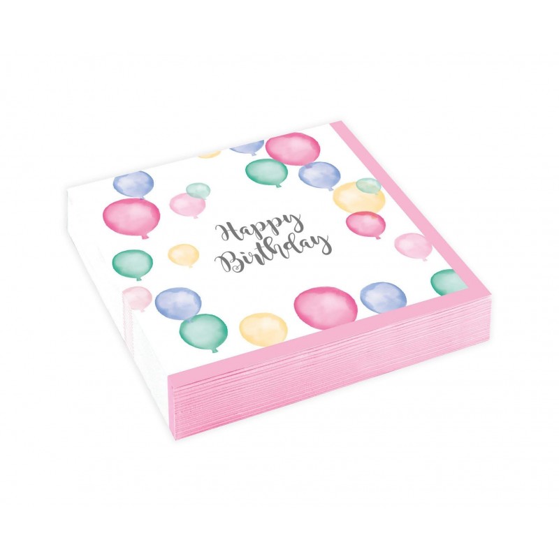 Χαρτοπετσέτες Γλυκού Happy Birthday Pastel 20τεμ