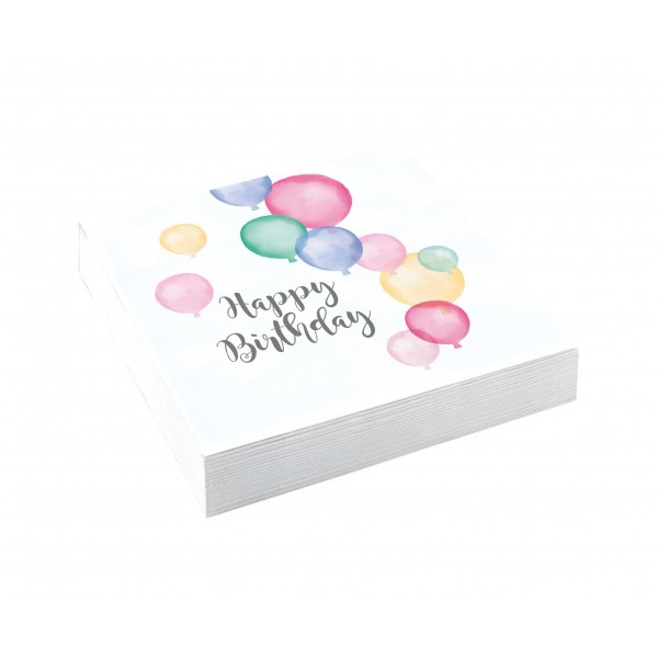 Χαρτοπετσέτες Φαγητού Happy Birthday Pastel 20τεμ Χαρτοπετσέτες Φαγητού Happy Birthday Pastel 20τεμ