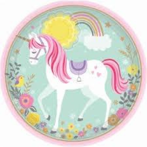 Χάρτινα Πιάτα Φαγητού Magical Unicorn 8τεμ Χάρτινα Πιάτα Φαγητού Magical Unicorn 8τεμ