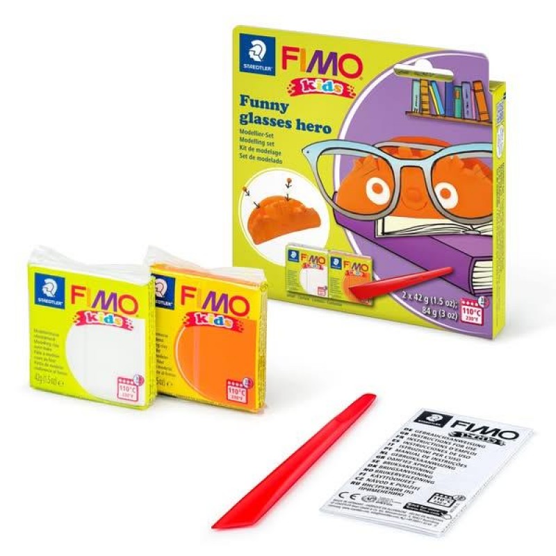 Σετ Πολυμερικού Πηλού STAEDTLER FIMO Kids Funny - Glasses Hero 2x42g Σετ Πολυμερικού Πηλού STAEDTLER FIMO Kids Funny - Glasses Hero 2x42g