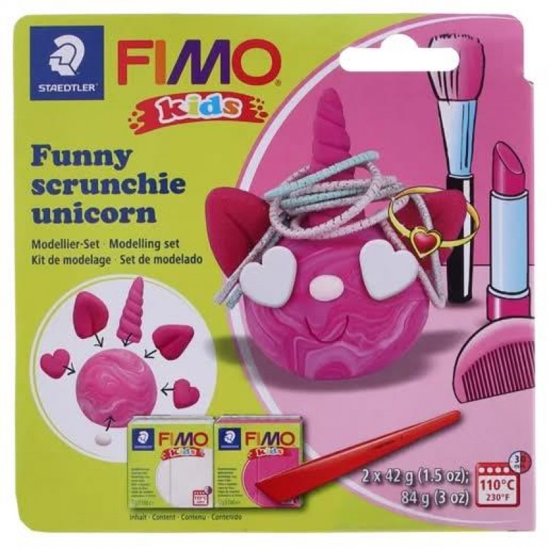 Σετ Πολυμερικού Πηλού STAEDTLER FIMO Kids Funny Scrunchie Unicorn (Μονόκερος) 2x42g Σετ Πολυμερικού Πηλού STAEDTLER FIMO Kids Funny Scrunchie Unicorn (Μονόκερος) 2x42g