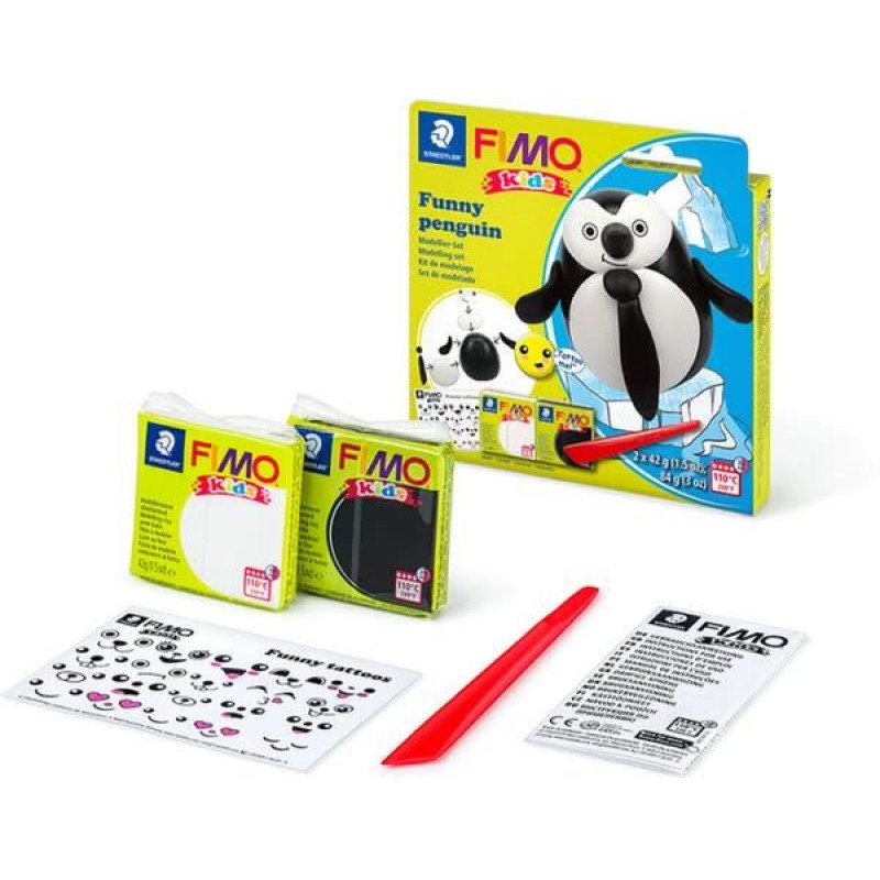 Σετ Πολυμερικού Πηλού STAEDTLER FIMO Kids Funny Penguin (Πιγκουίνος) 2x42g Σετ Πολυμερικού Πηλού STAEDTLER FIMO Kids Funny Penguin (Πιγκουίνος) 2x42g