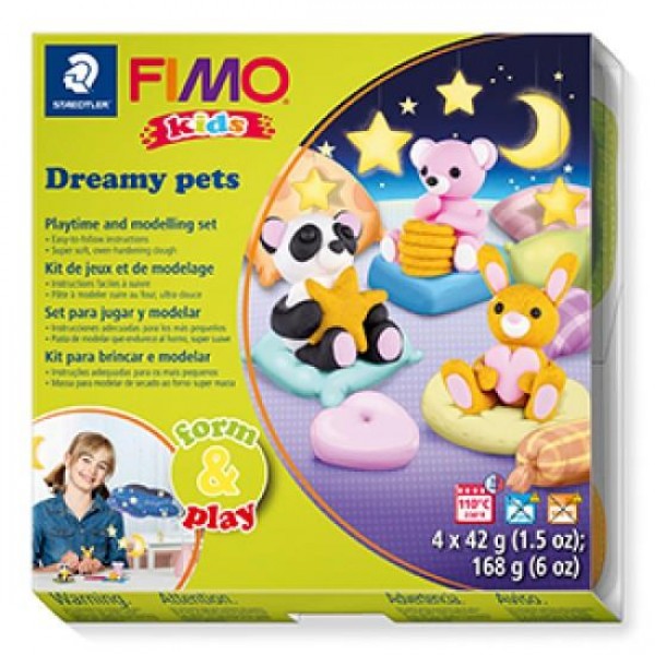 Σετ Πολυμερικού Πηλού STAEDTLER FIMO Kids  Dreamy Pets (4x42g)