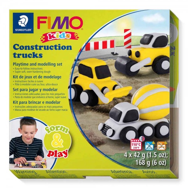 Σετ Πολυμερικού Πηλού STAEDTLER FIMO Kids Construction 4x42g Σετ Πολυμερικού Πηλού STAEDTLER FIMO Kids Construction 4x42g