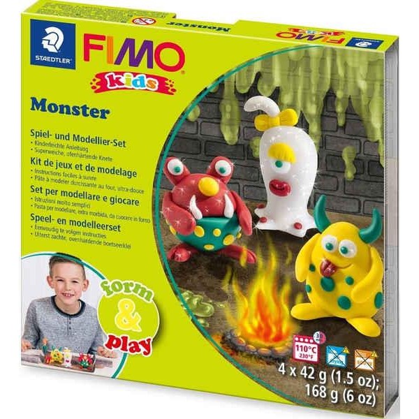 Σετ Πολυμερικού Πηλού STAEDTLER FIMO Kids Monster 4x42g