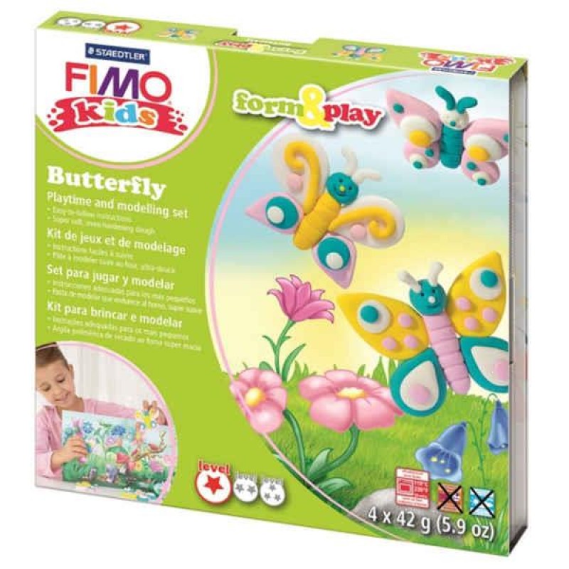 Σετ Πολυμερικού Πηλού STAEDTLER FIMO Kids Butterfly 4x42g
