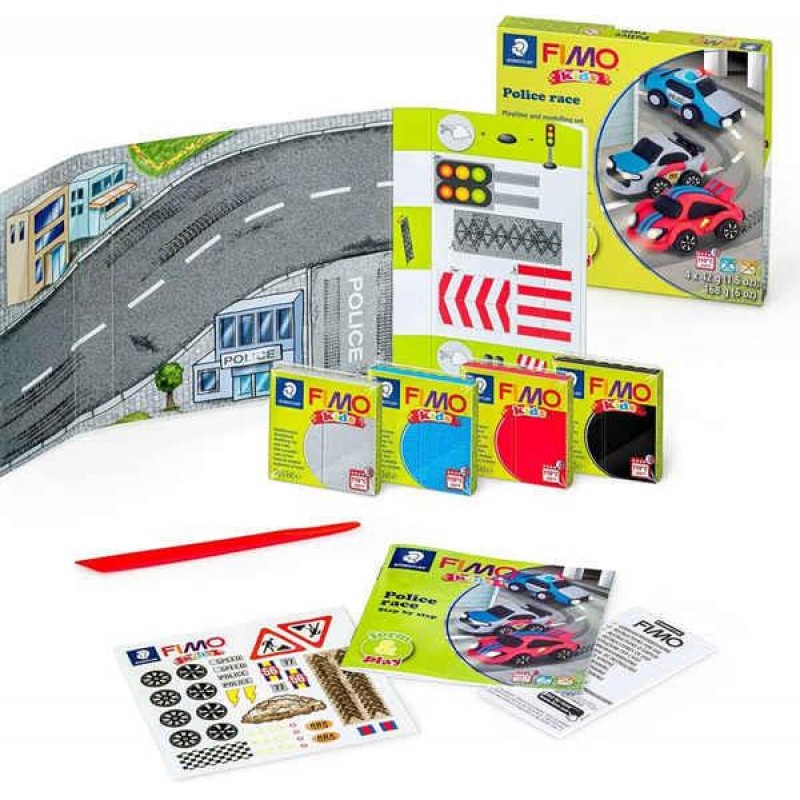Σετ Πολυμερικού Πηλού STAEDTLER FIMO Kids Police Race 4x42g