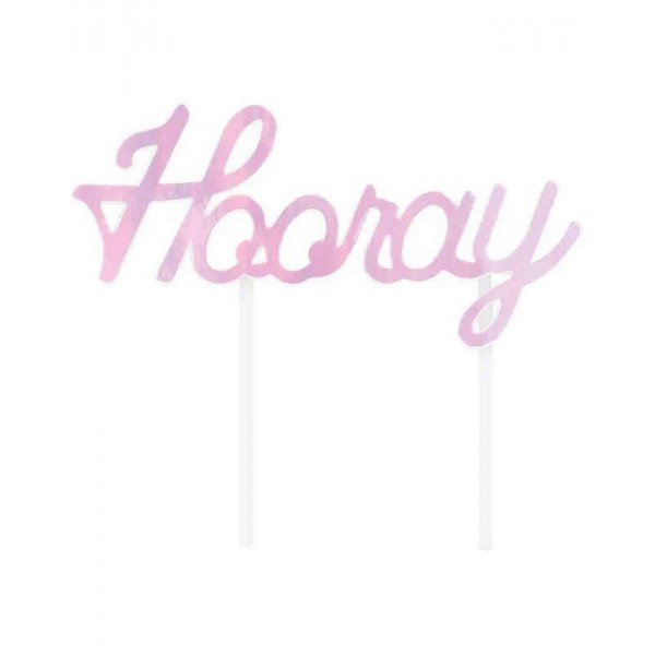 Cake Topper Hooray Iridescent Cake Topper Hooray Iridescent