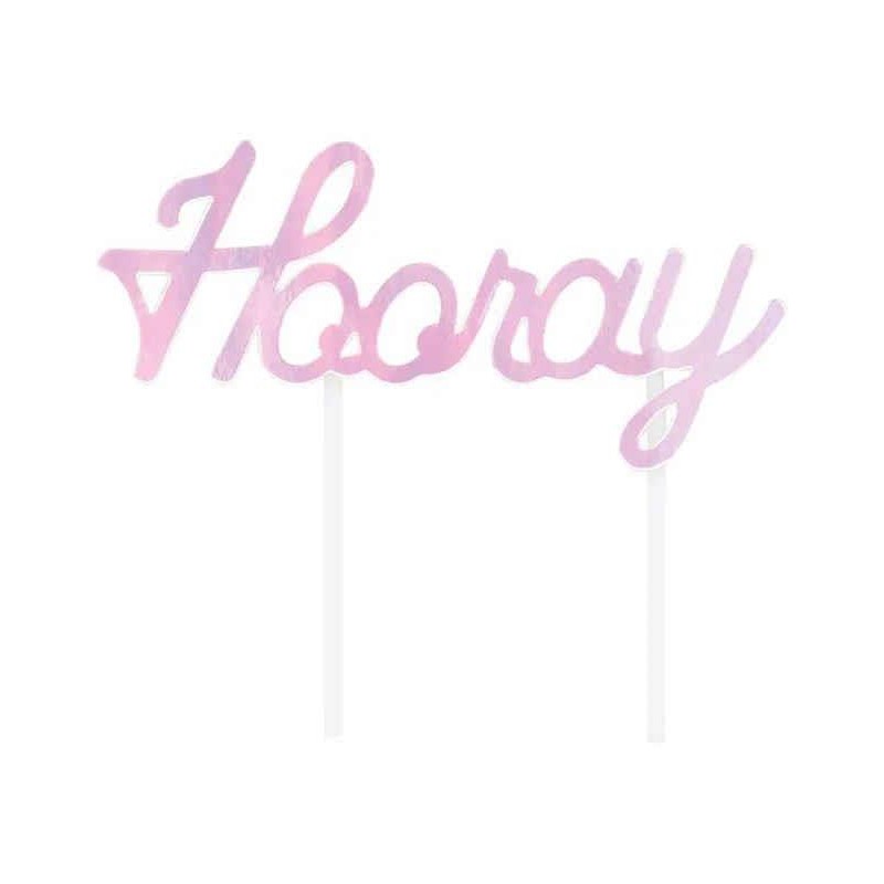 Cake Topper Hooray Iridescent