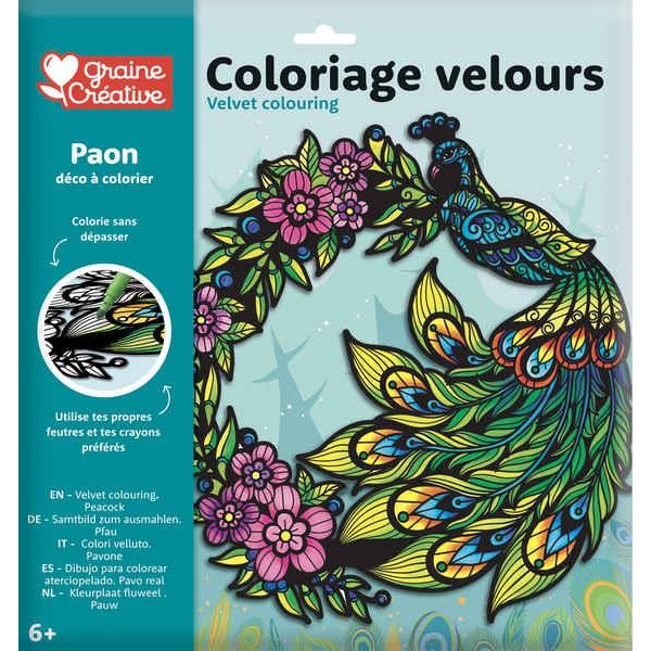 Velvet Colouring - Peacock