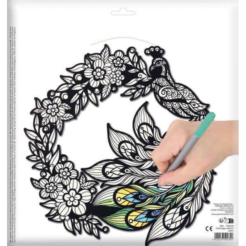 Velvet Colouring - Peacock