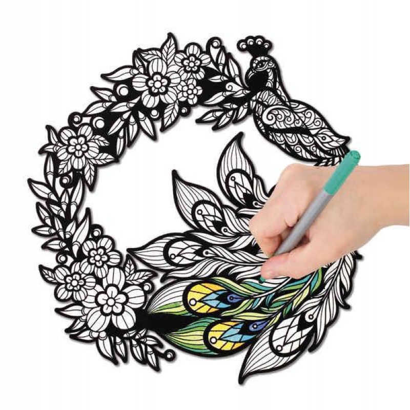 Velvet Colouring - Peacock