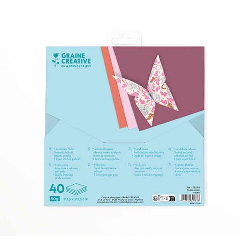 41 Φύλλα Origami 20x20cm 4 Σχέδια Παστέλ Χρώματα