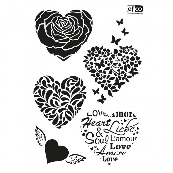 Stencil Α4 Καρδιές Stencil Α4 Καρδιές