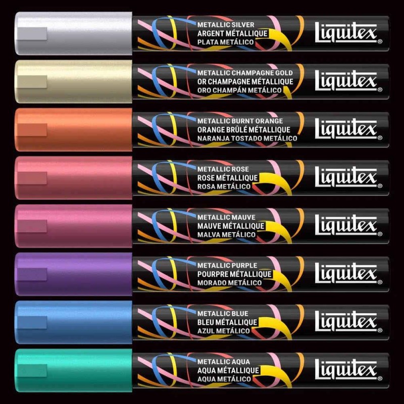 Liquitex Κασετίνα με 8 Ακρυλικούς Μαρκαδόρους 2mm Metallic