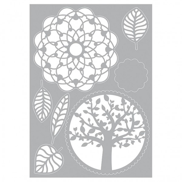 Stencil Α4 Δέντρα - Φύλλα - Mandala Stencil Α4 Δέντρα - Φύλλα - Mandala
