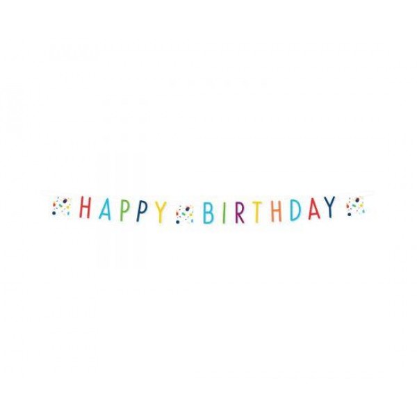 Γιρλάντα Γράμματα Confetti Happy Birthday 180 x 13cm Γιρλάντα Γράμματα Confetti Happy Birthday 180 x 13cm