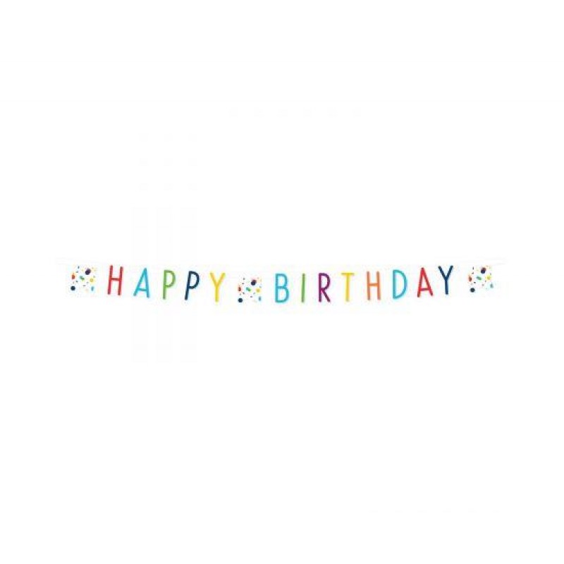 Γιρλάντα Γράμματα Confetti Happy Birthday 180 x 13cm
