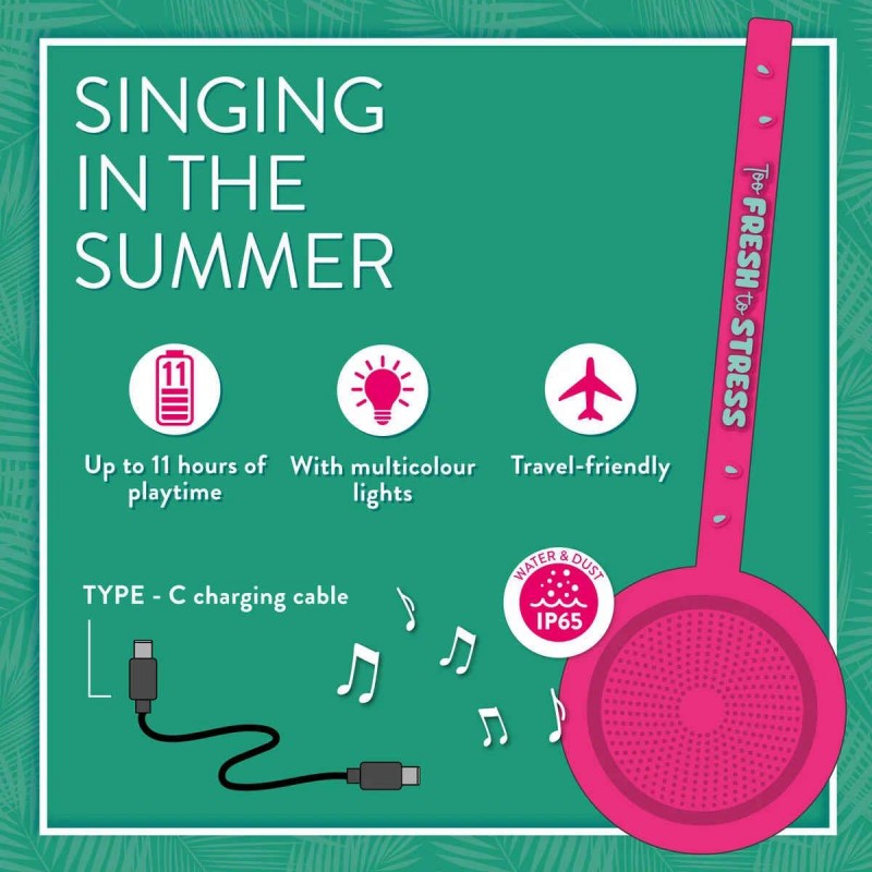Legami Singing In The Summer - Water Resistant Wireless Speak - Watermelon