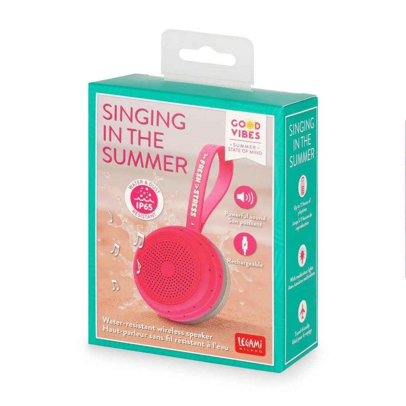 Legami Singing In The Summer - Water Resistant Wireless Speak - Watermelon