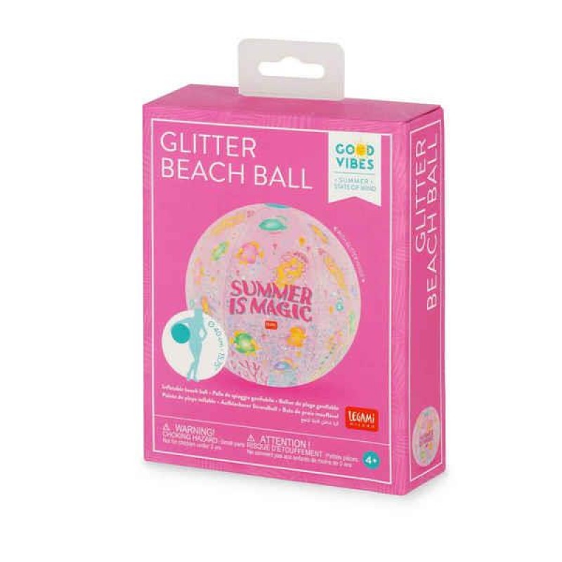 Legami Inflatable Glitter Beach Ball Summer is Magic