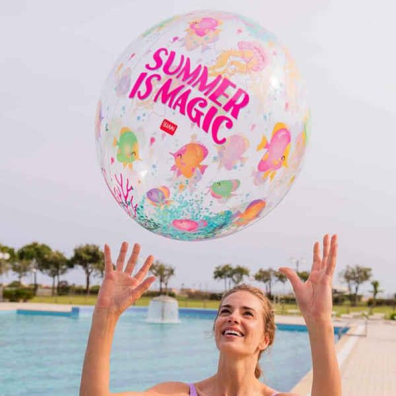 Legami Inflatable Glitter Beach Ball Summer is Magic