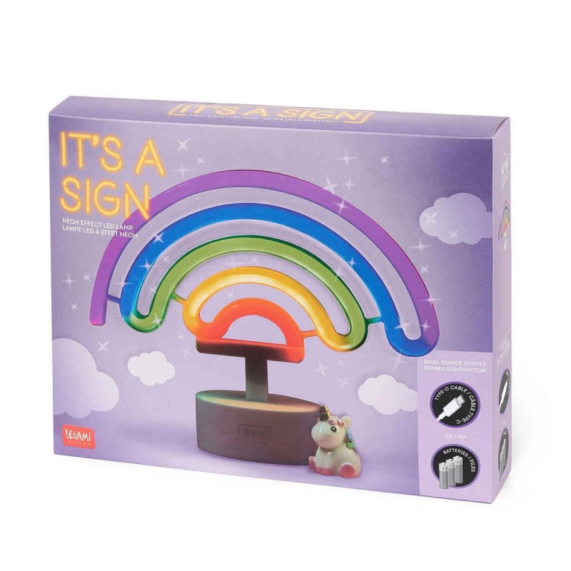 Legami Neon-Effect LED Lamp Its a Sign Rainbow
