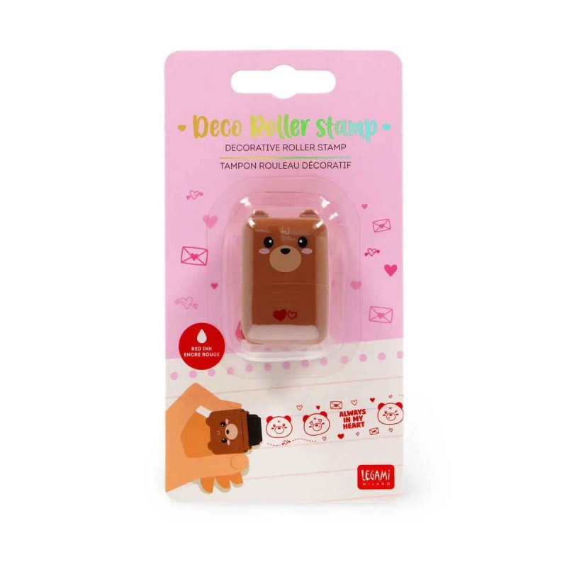 Legami Deco Roller Stamp - Teddy Bear  Brown