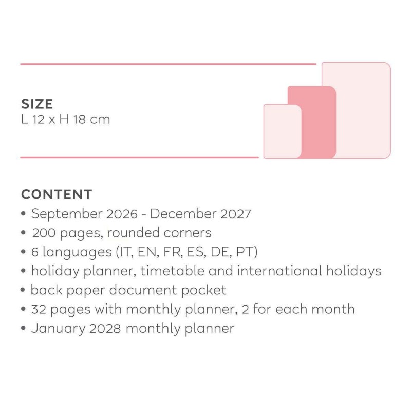 Legami 16-Month Diary 2027 - Flowers - Medium - Weekly