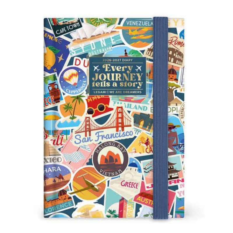 Legami 16-Month Diary 2027 - Travel - Stickers - Small - Daily