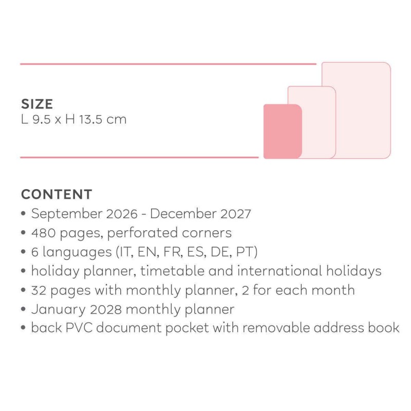 Legami 16-Month Diary 2027 - Panda - Small - Daily