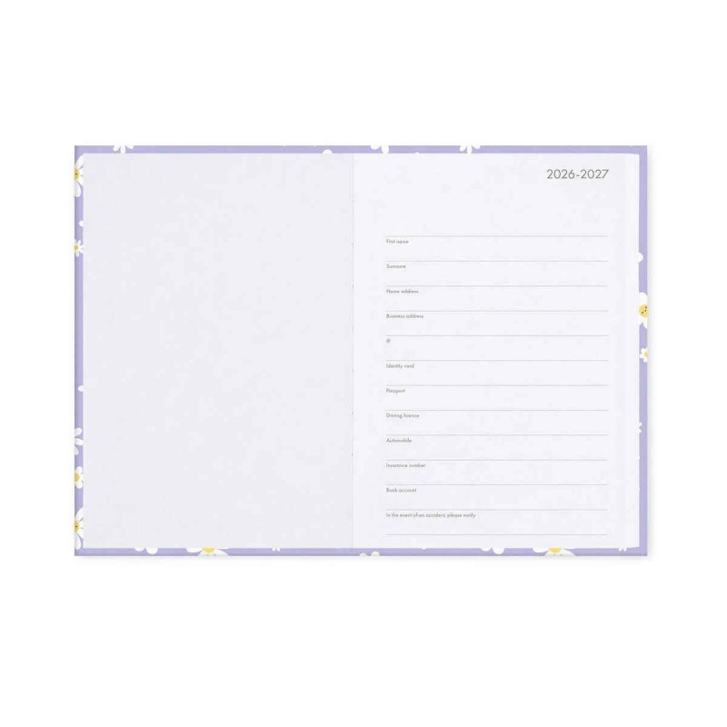 Legami 16-Month Diary 2027 - Daisy - Lilac - Medium - Daily