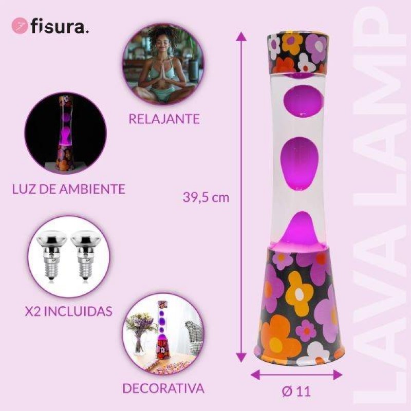 Fisura Lava Lamp Tower Vintage Flowers
