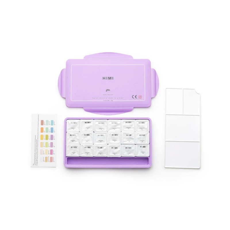 HIMI Jelly Cup Gouache Σετ 18 Παστέλ Χρωμάτων με 3 Πινέλα + Παλέτα Ανάμιξης