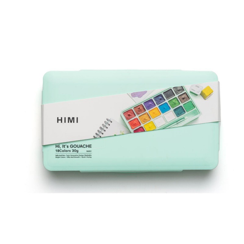 HIMI Jelly Cup Gouache Σετ 18 Χρωμάτων με 3 Πινέλα + Παλέτα Ανάμιξης