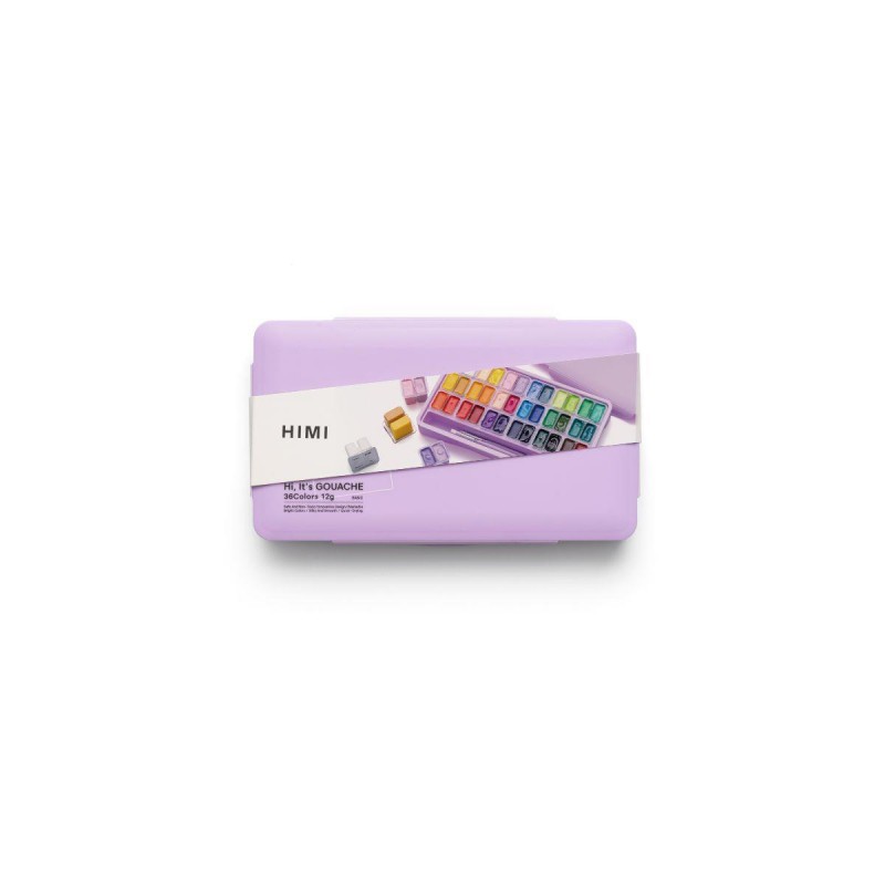 HIMI Twin Cup Gouache Σετ 36 Χρωμάτων με 3 Πινέλα + Παλέτα Ανάμιξης