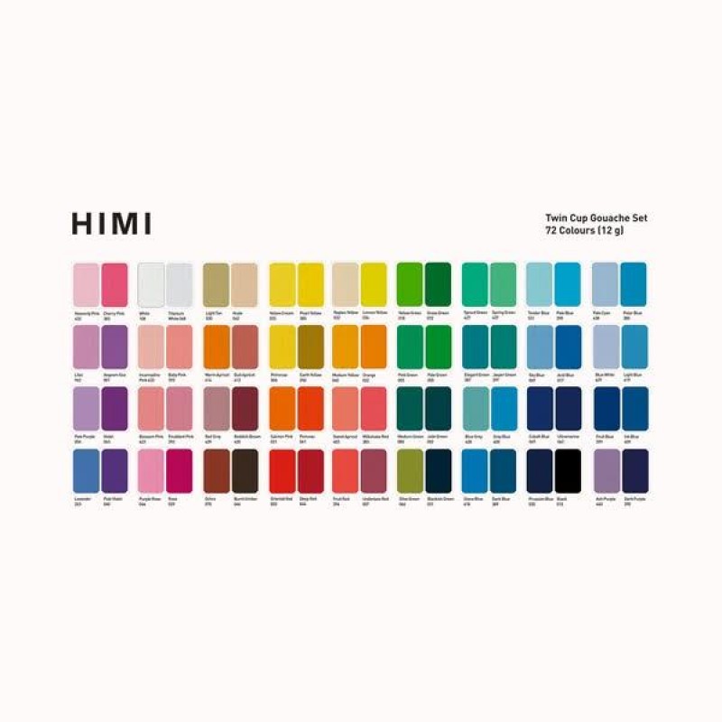 HIMI Twin Cup Gouache Σετ 72 Χρωμάτων