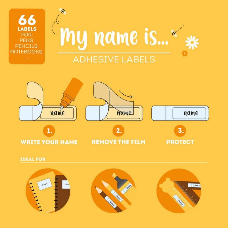 Legami Σετ 66 Αυτοκόλλητες Ετικέτες My Name Is... - Teddy Bear