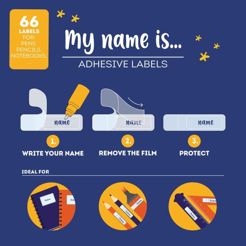 Legami Σετ 66 Αυτοκόλλητες Ετικέτες My Name Is... - Διάστημα