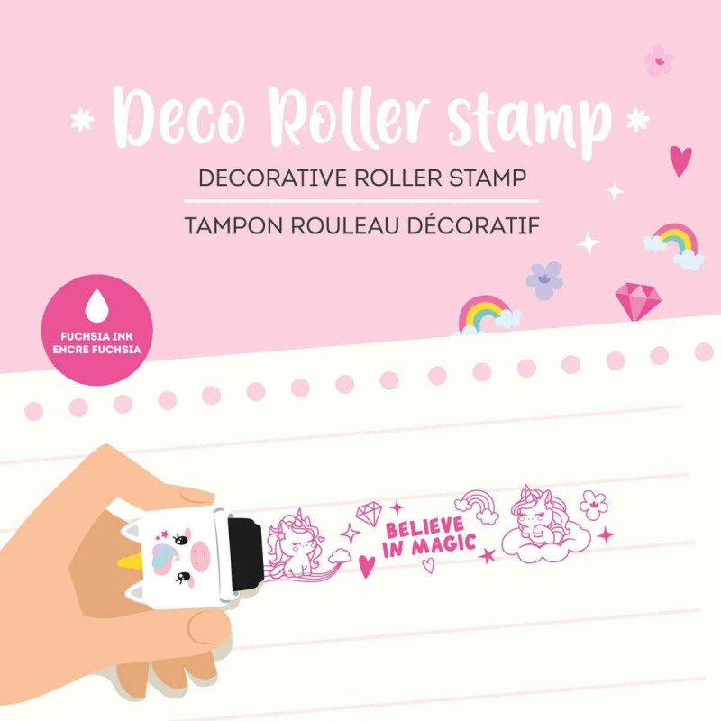Legami Decorative Roller Stamp Unicorn - Fuchsia Ink Legami Decorative Roller Stamp Unicorn - Fuchsia Ink