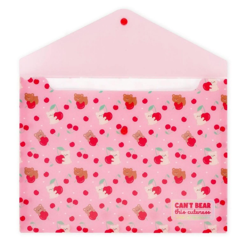 Legami Πλαστικός Φάκελος με Κουμπί A4 - Teddy Bear Cherry Pink