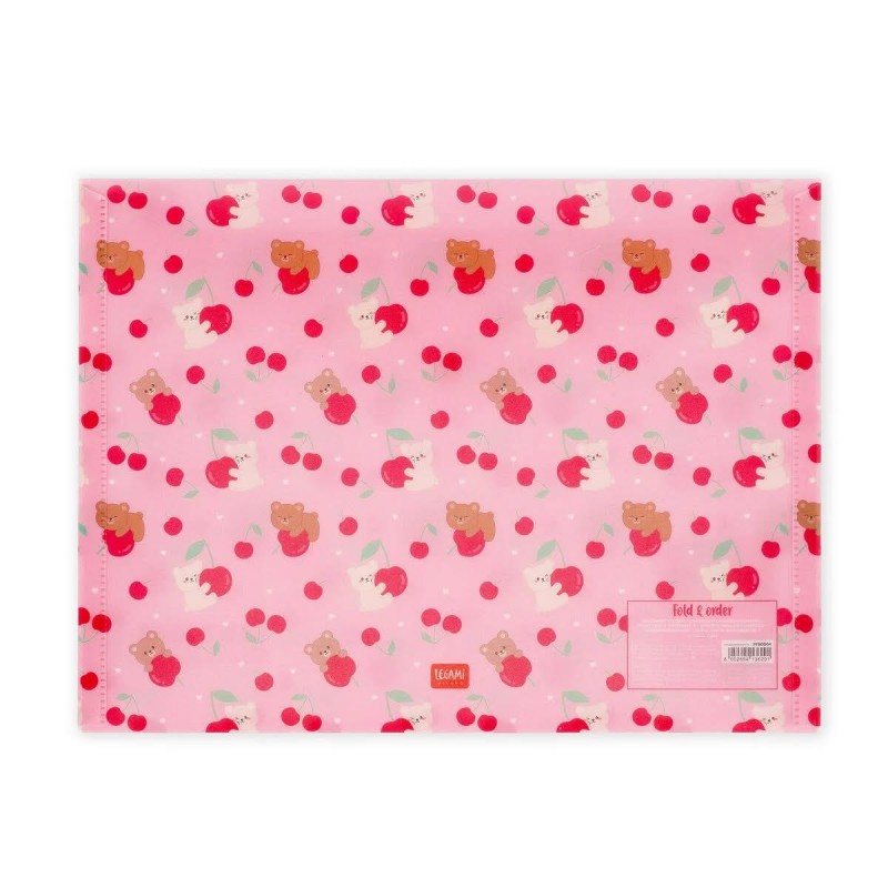 Legami Πλαστικός Φάκελος με Κουμπί A4 - Teddy Bear Cherry Pink