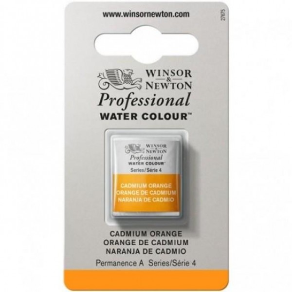 Winsor Newton Half Pan Ακουαρέλας Professional 089 Cadmium Orange Series 4